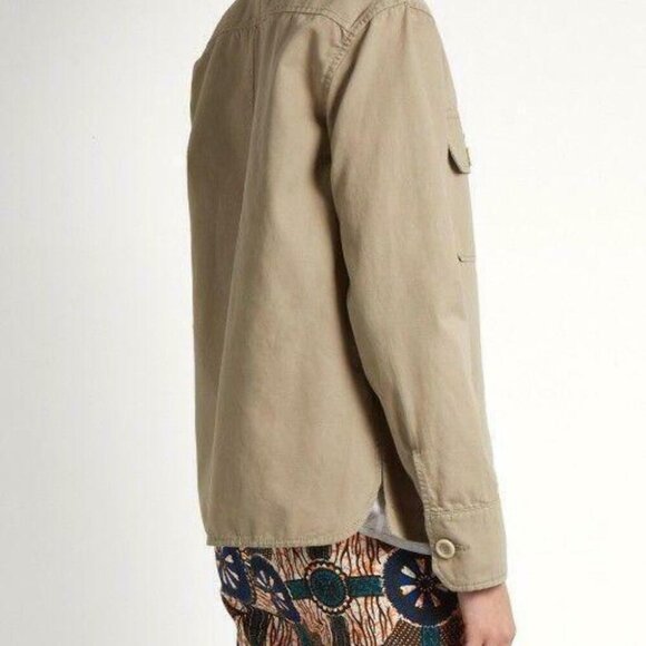 Max Mara Weekend Boxy Cargo Jacket Beige Cotton Linen Womens 4 - Picture 6 of 12